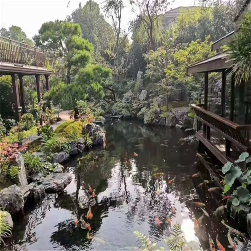 天元庭院小型鱼池假山图片