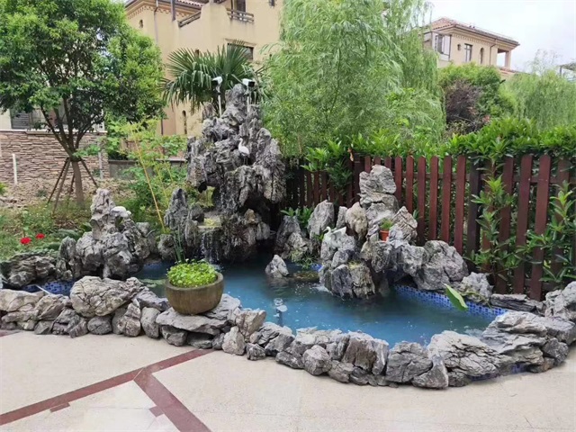天元庭院假山鱼池制作方法