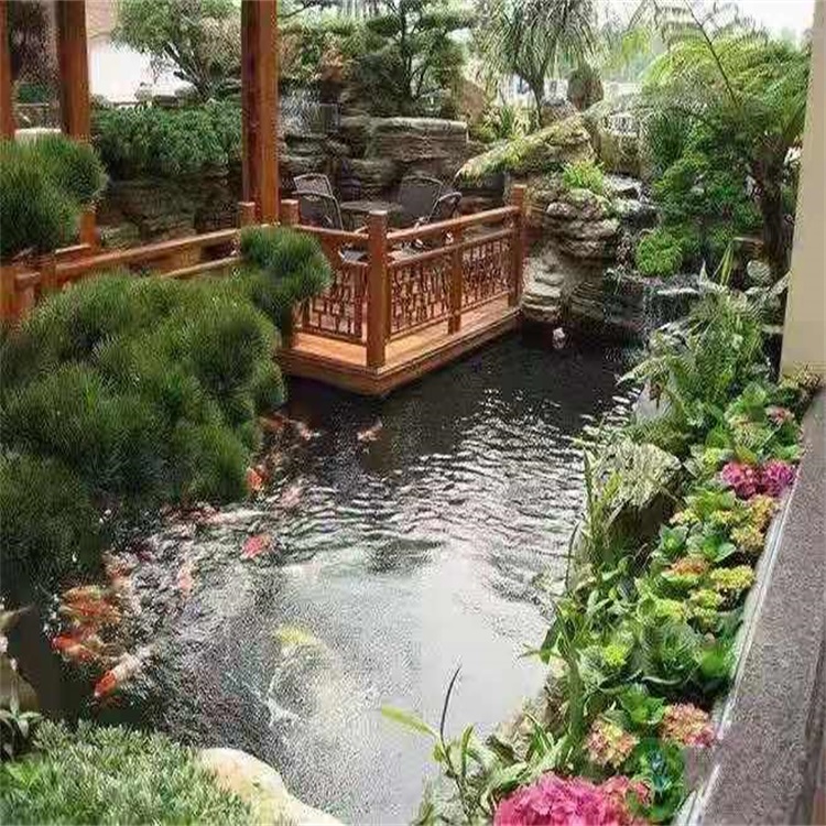 天元大型庭院假山鱼池景观设计